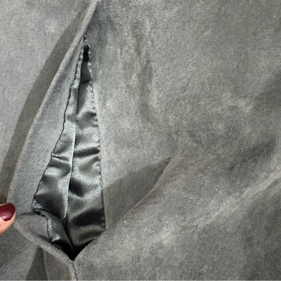 Jessica London 100% Suede Leather 3 Button Lined Blazer Jacket Gray Women’s 14 - Picture 10 of 10